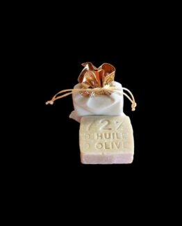 Savon à l'huile d'olive CHORBANE pochette en velours beige